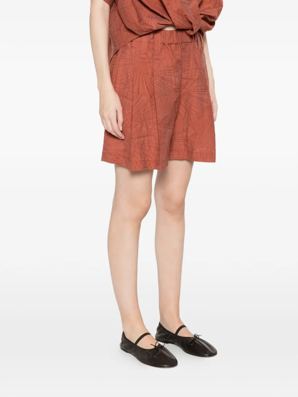 Brunello Cucinelli Shorts met geometrisch patroon Oranje