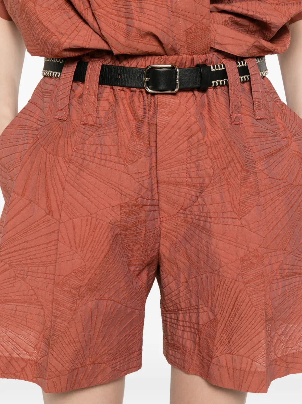 Brunello Cucinelli Shorts met geometrisch patroon Oranje