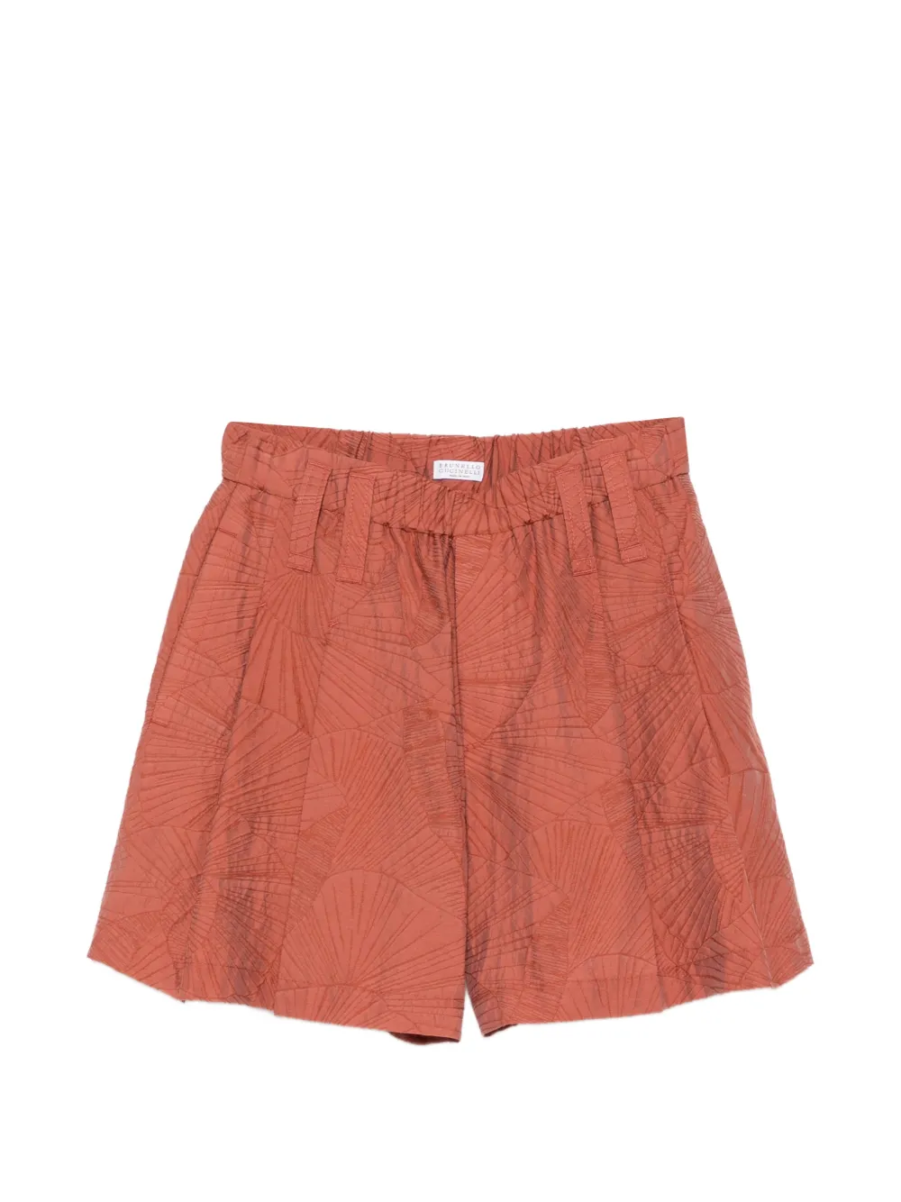 Brunello Cucinelli geometric pattern shorts - Arancione