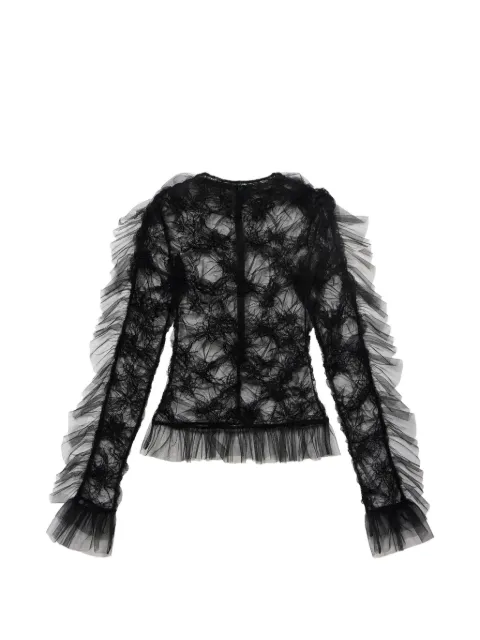 Blumarine ruffled butterfly-motif top