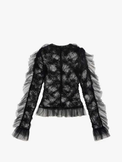 Blumarine ruffled butterfly-motif top