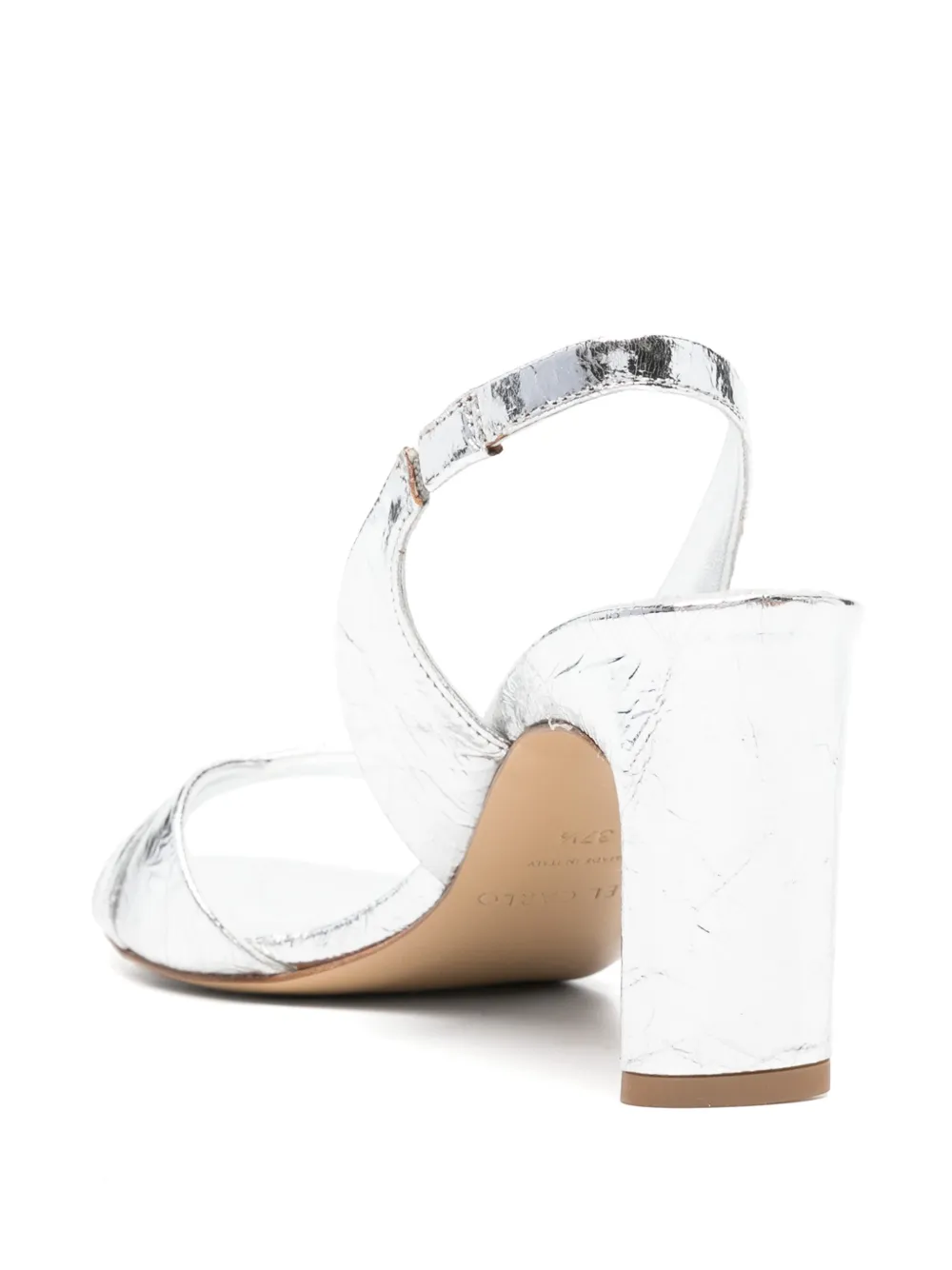  Del Carlo Metallic Slingback Sandals - Silver 