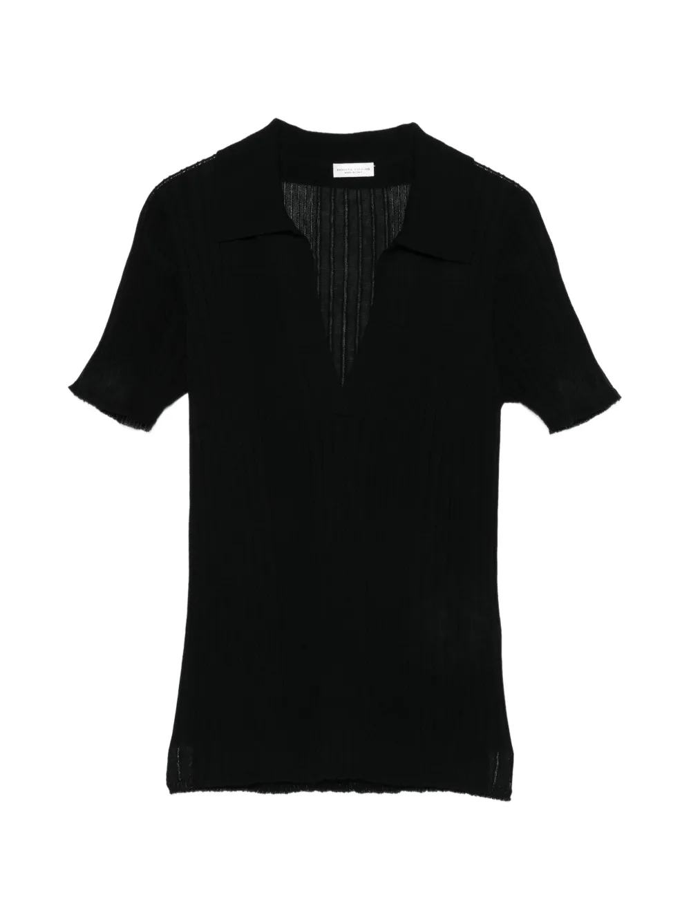 Roberto Collina collared ribbed top - Nero