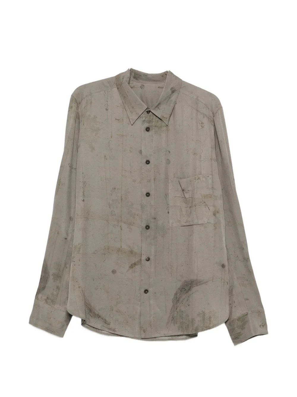 Ziggy Chen pocket print shirt - Grigio