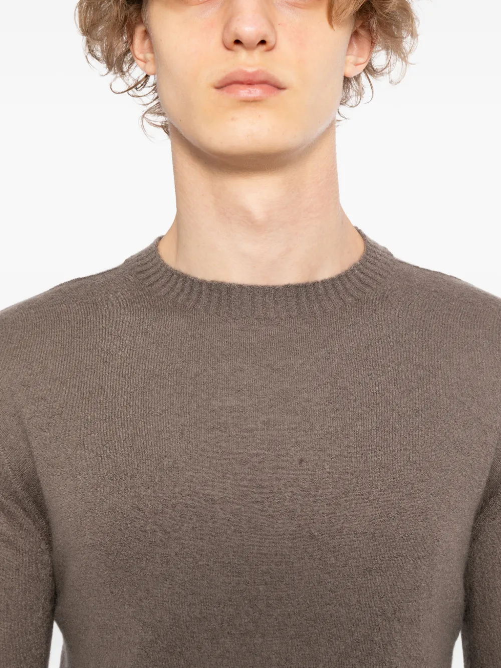 Rick Owens Cropped bikertrui Bruin