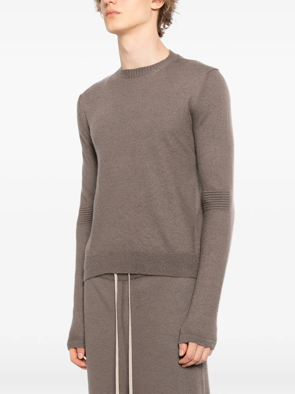 Rick Owens Cropped bikertrui Bruin
