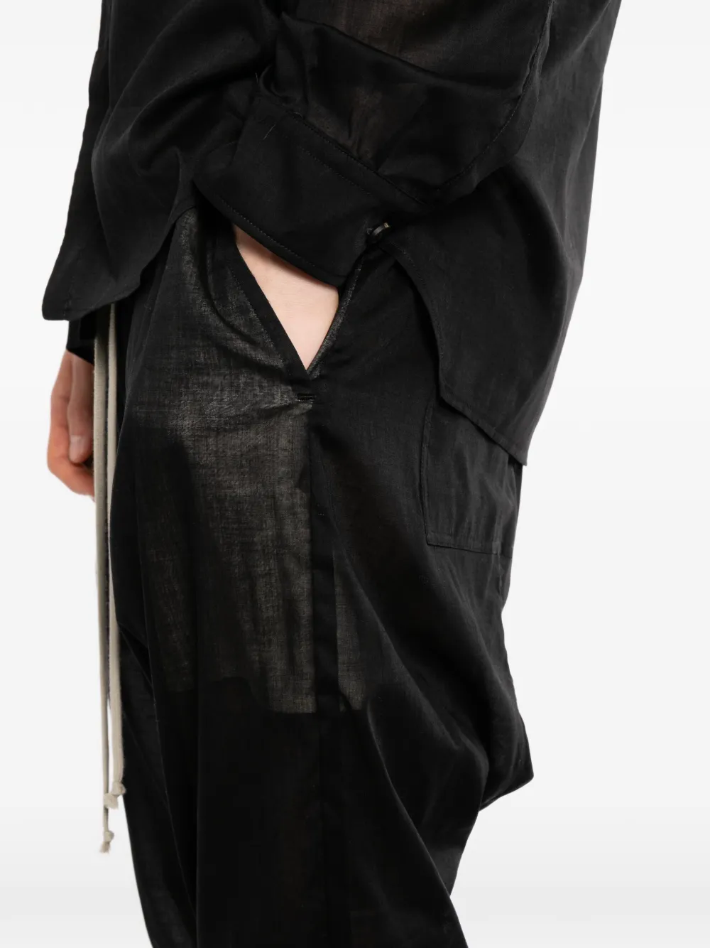 Rick Owens Skinny broek met trekkoord Zwart