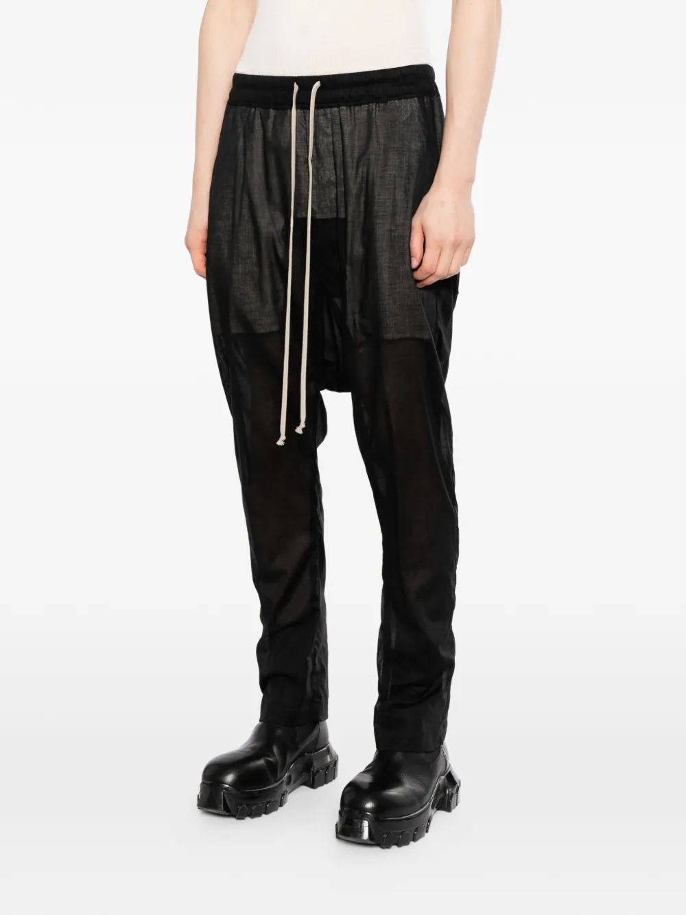 Rick Owens Skinny broek met trekkoord Zwart