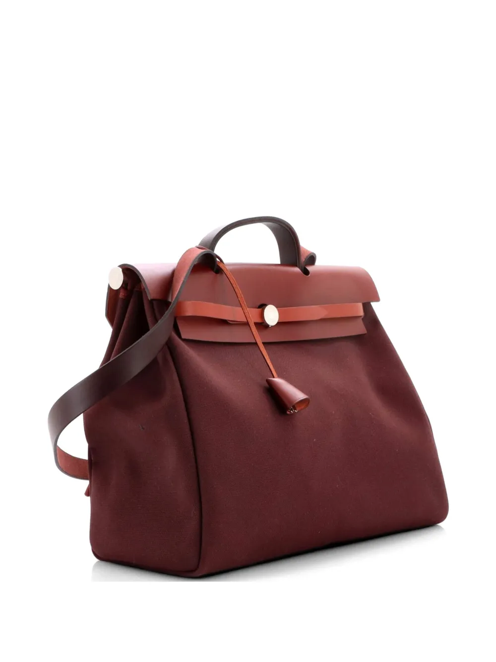 Hermès Pre-Owned Herbag Zip Leather and Toile 39 satchel - Rosso