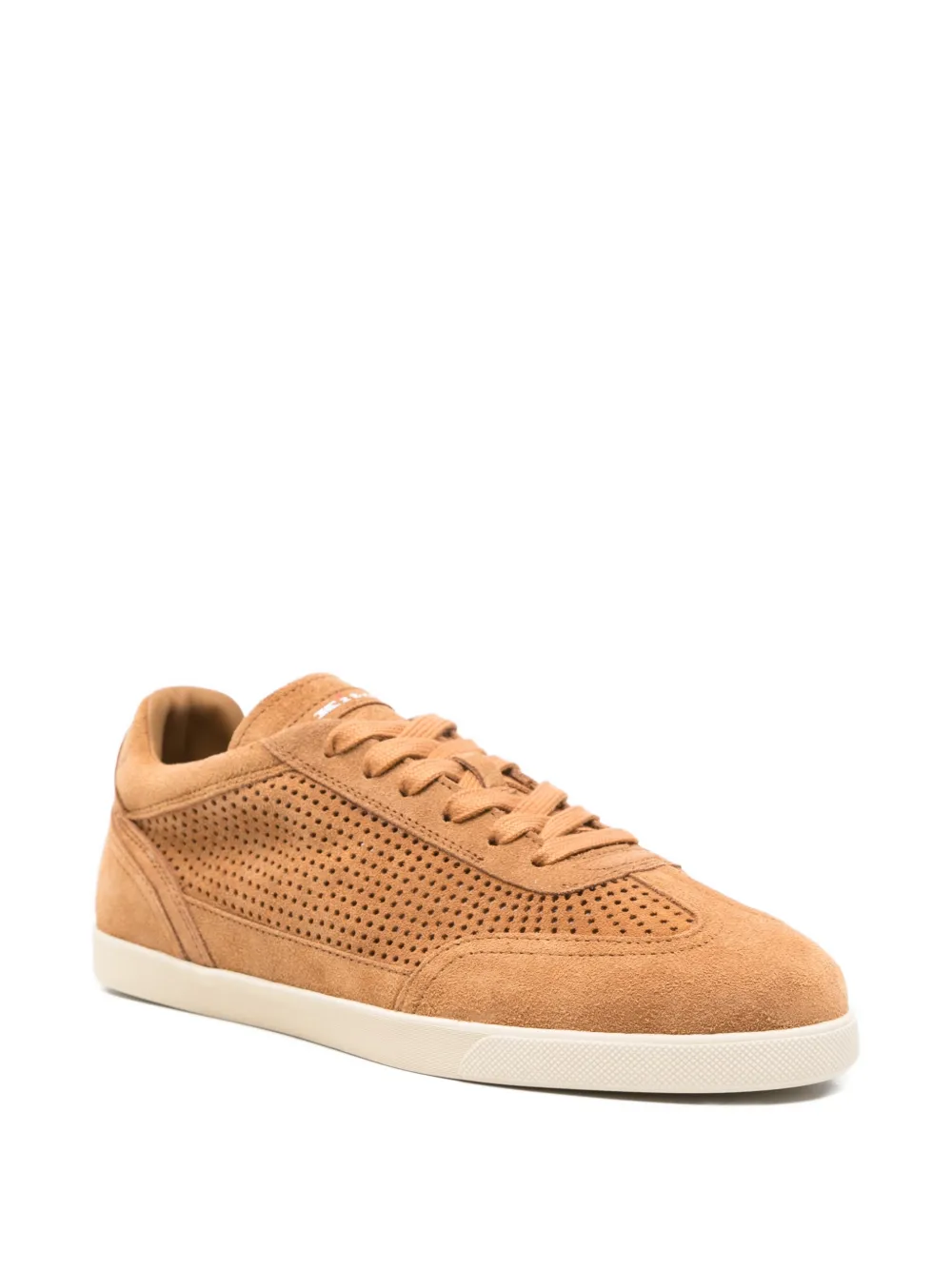 Kiton perforated leather sneakers Bruin