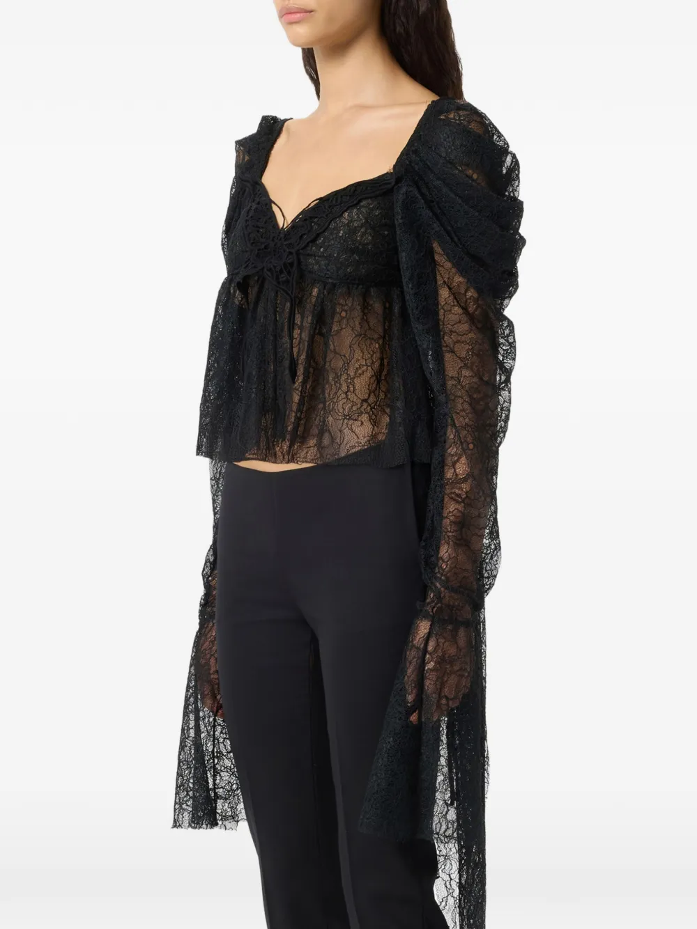 Blumarine Blouse met kant Zwart