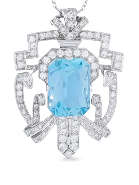 LB Exclusive colgante con diamante y aguamarina