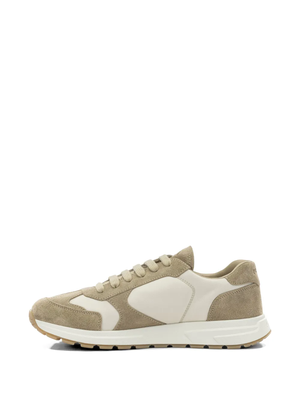 Prada triangle logo sneakers Beige