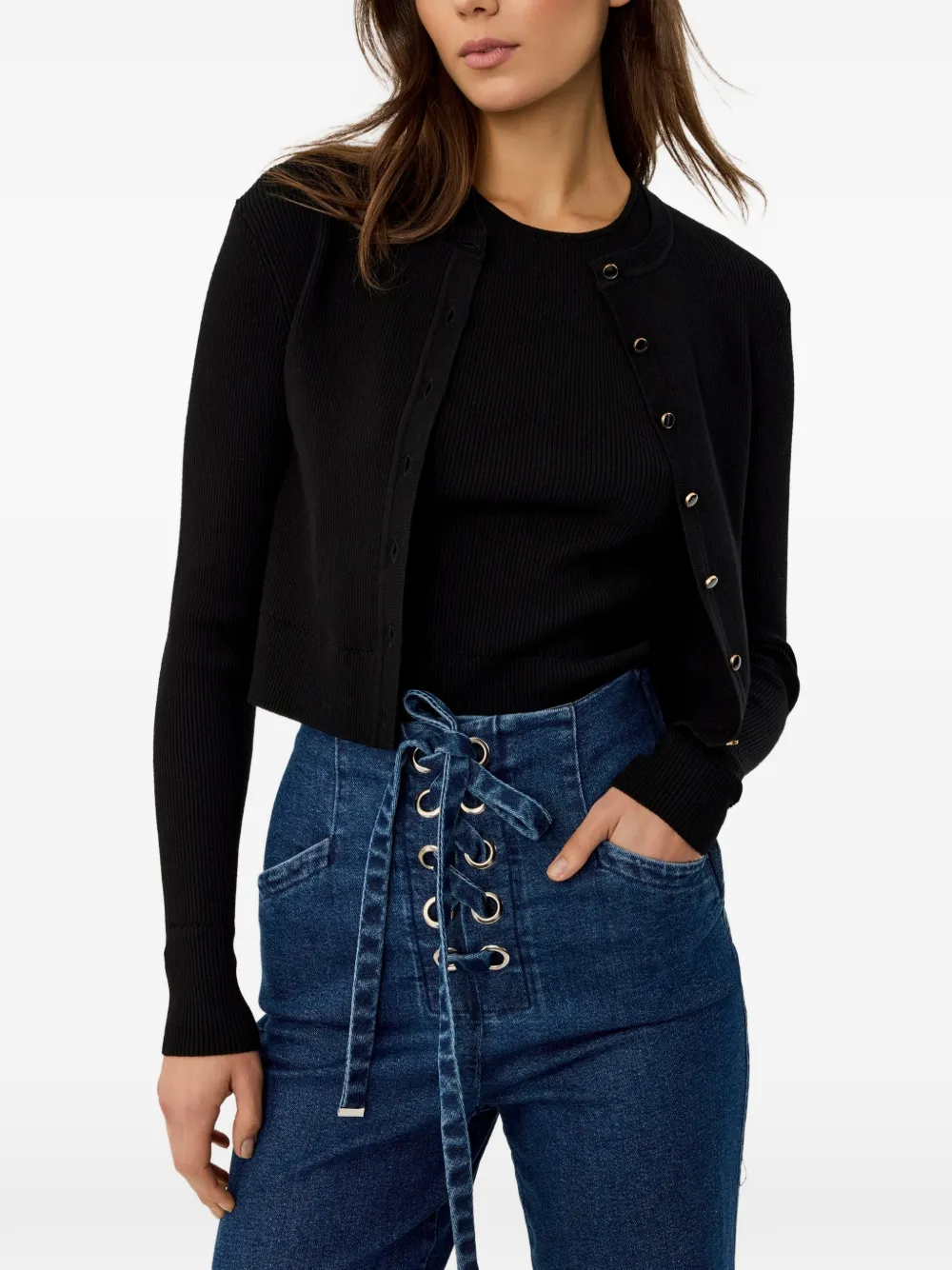 Toccin Schmaler Zoe Cardigan mit Knöpfen - Blau