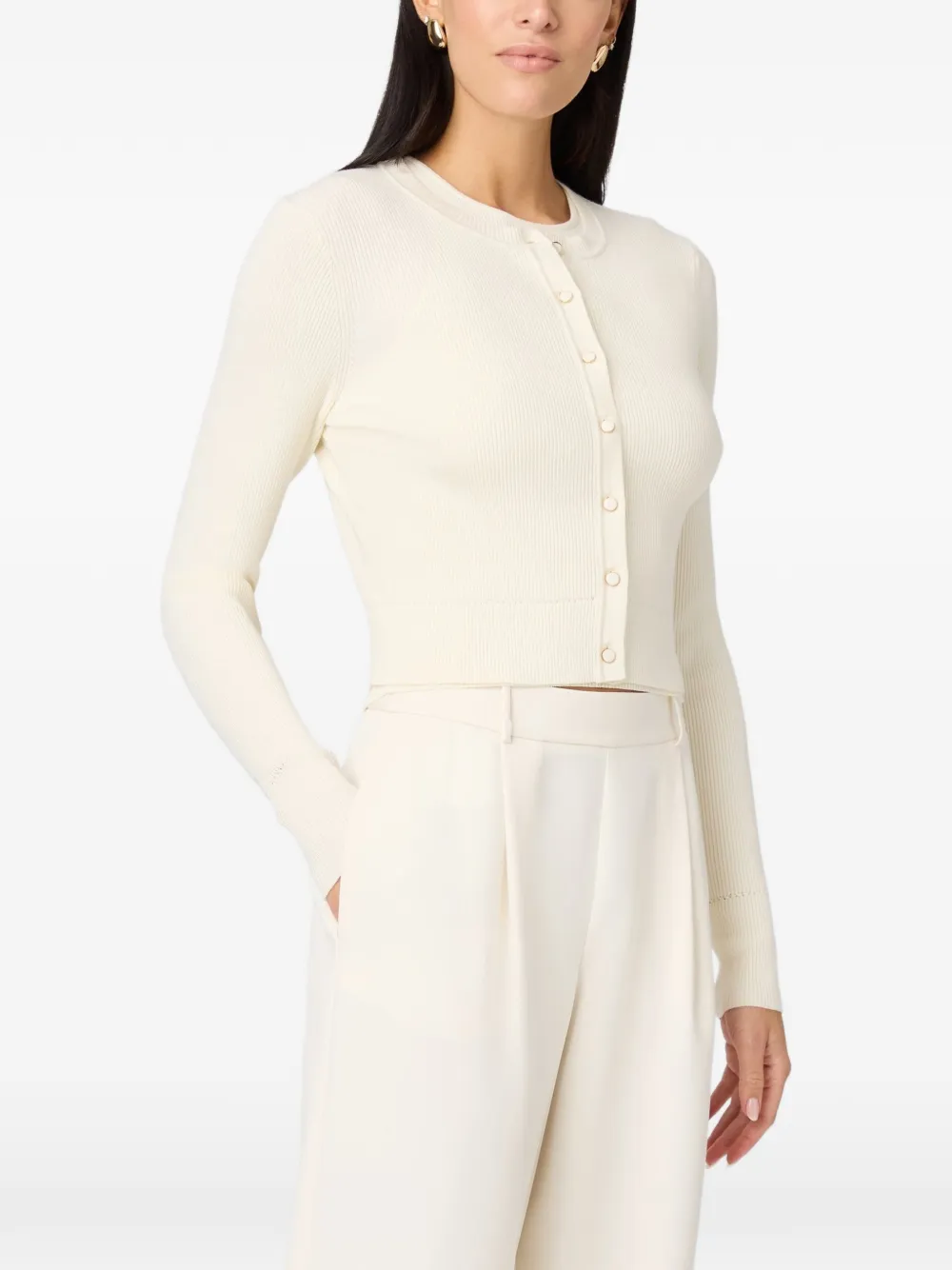 Toccin Zoe slim-fit geribbeld vest Beige