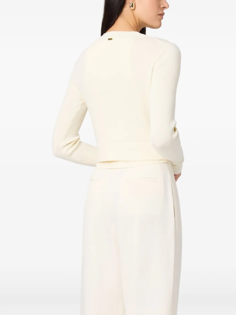 Toccin Zoe slim-fit geribbeld vest Beige