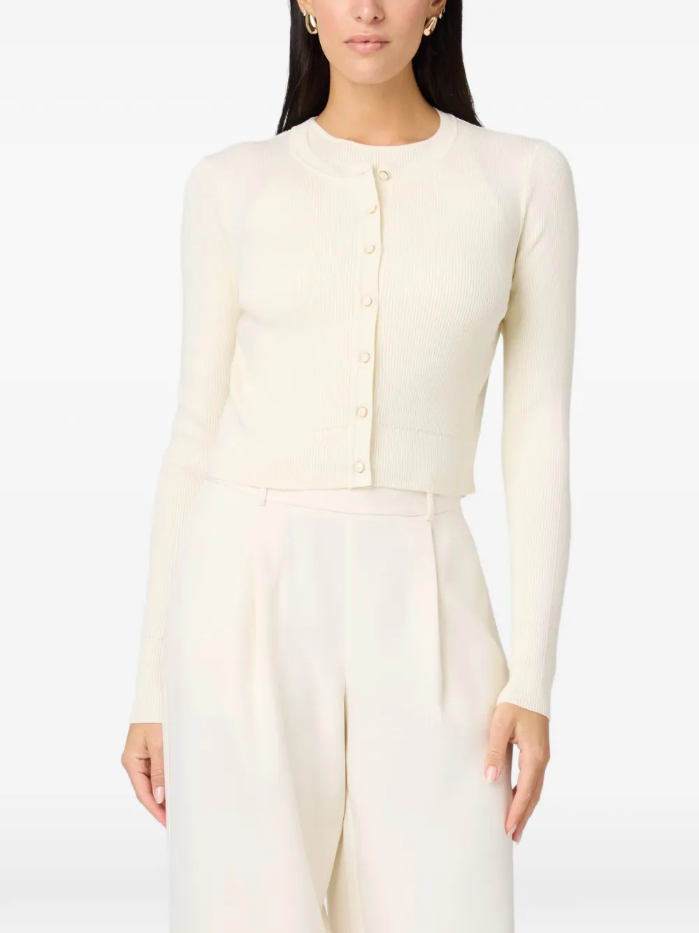 Toccin Zoe slim-fit geribbeld vest Beige