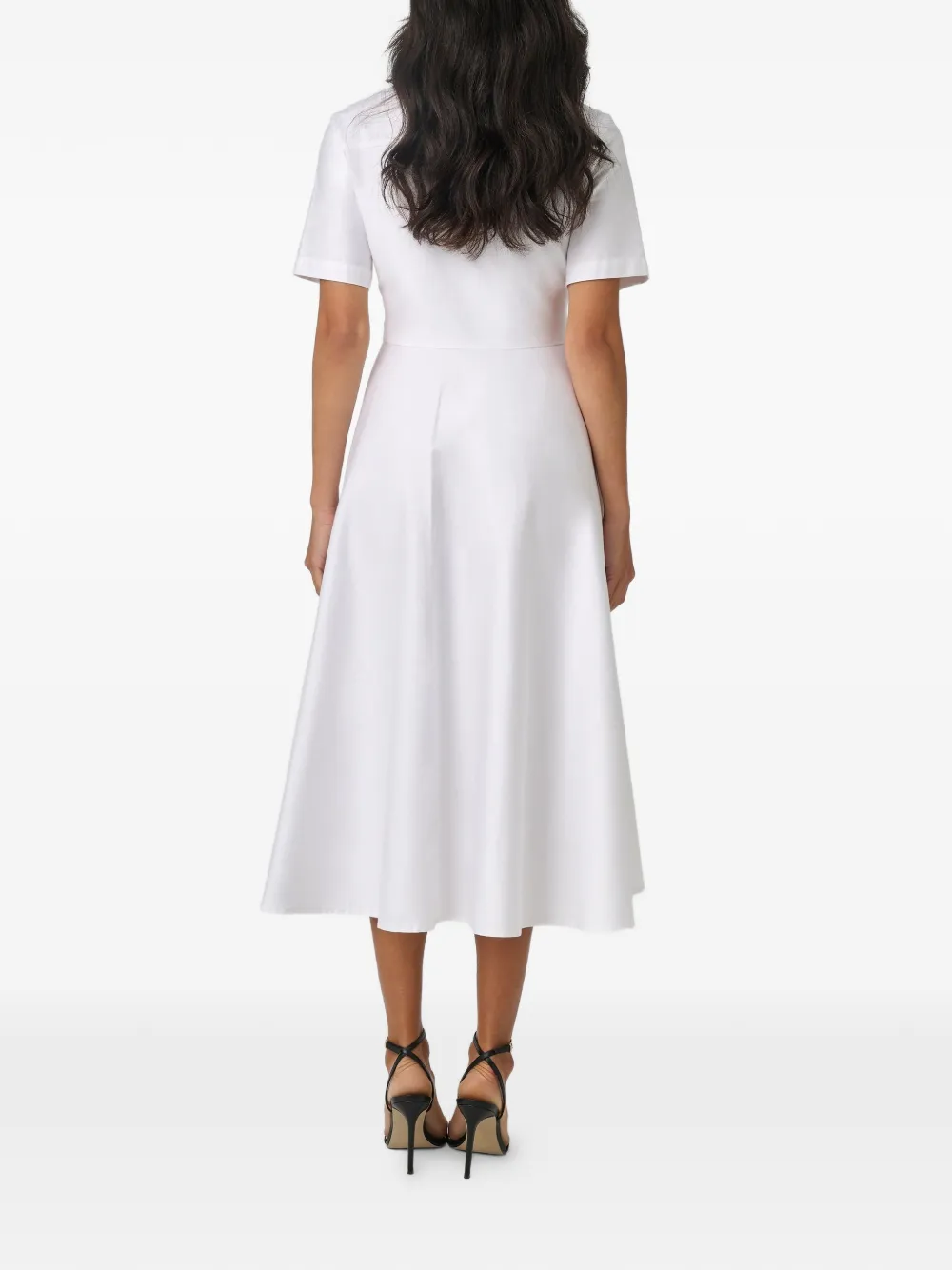 Toccin Megan blousejurk met gestrikte voorkant en korte mouwen Wit