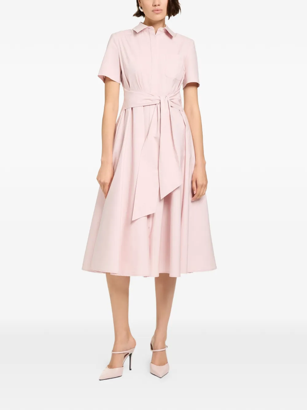 Toccin Megan tie-front short-sleeve shirt dress - Pink