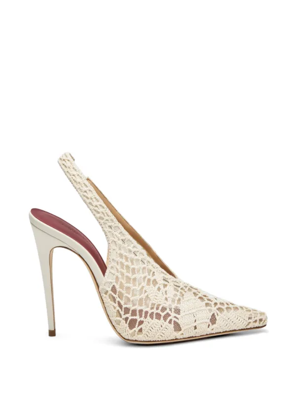Magda Butrym Lace Overlay Sandals in White