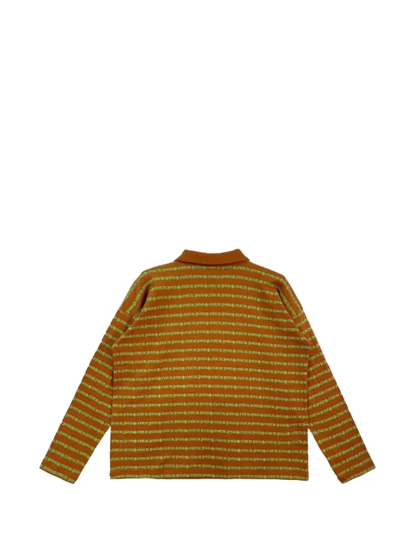 Chrome Hearts Matty Boy Striped long-sleeve Polo Shirt | Brown