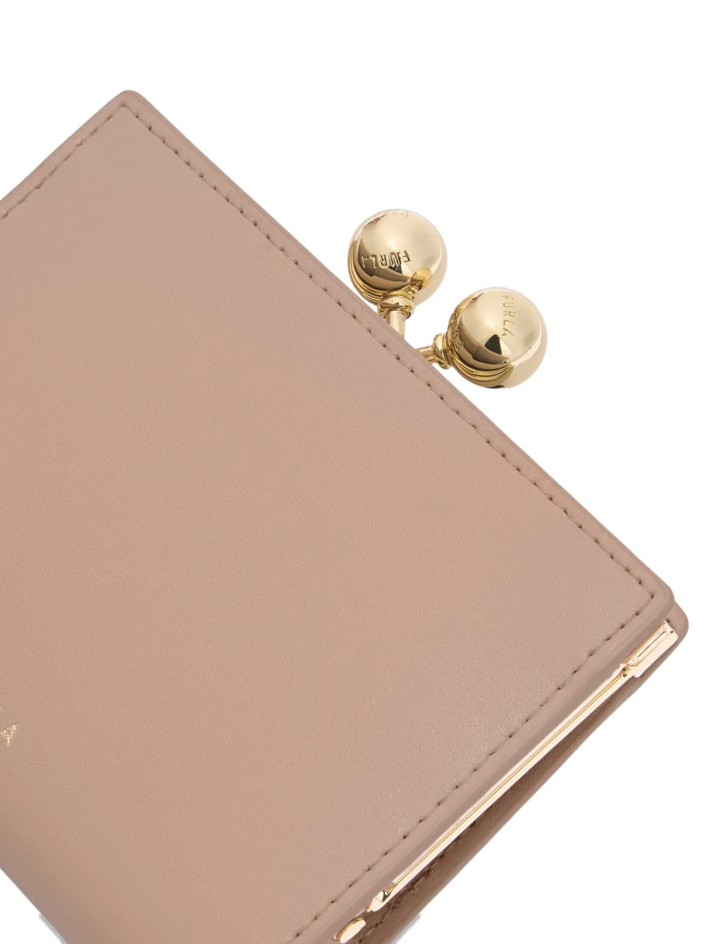Furla Sfera leren portemonnee met gesp Beige