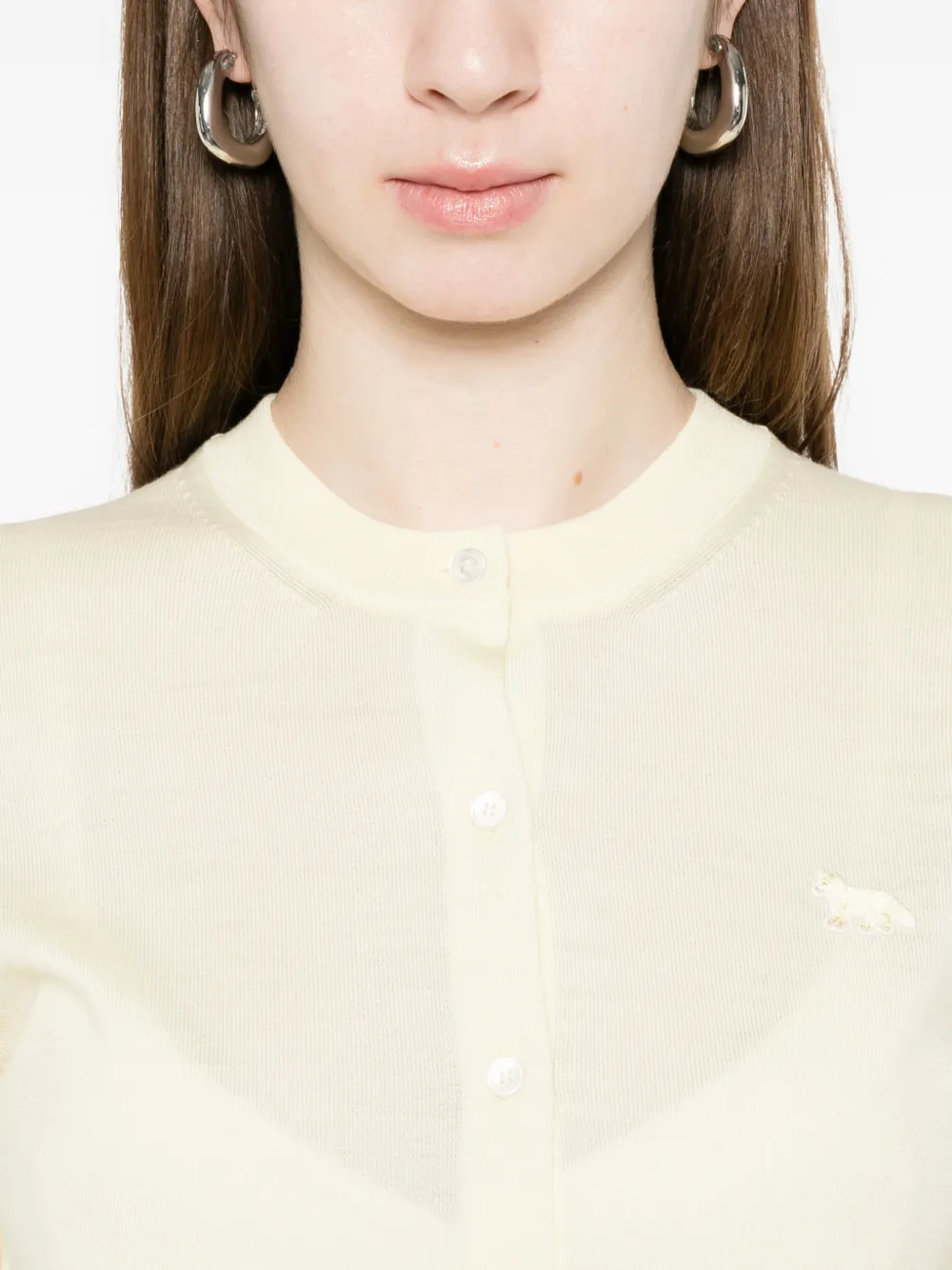 Maison Kitsuné Vest met logopatch Beige