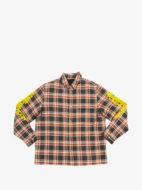 Chrome Hearts check embroidered flannel jacket