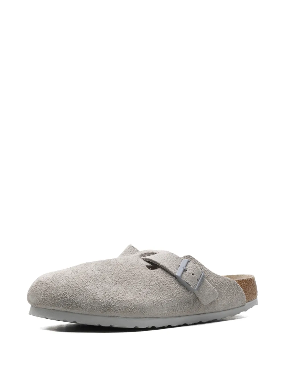 Birkenstock Boston suède slippers met zacht voetbed Grijs