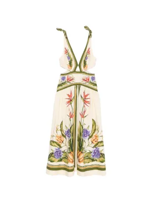 FARM Rio Foliage Sketch Maxi Dress | Brown | FARFETCH