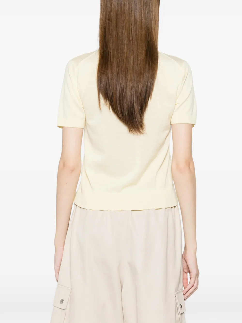 Maison Kitsuné T-shirt met logopatch Beige