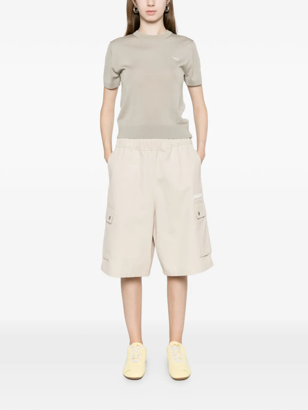  Maison Kitsuné Logo-patch T-shirt - Neutrals 