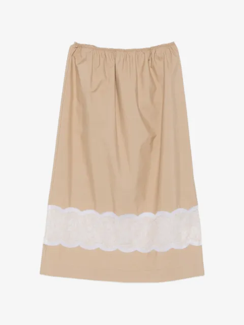 Carven lace-trim midi skirt