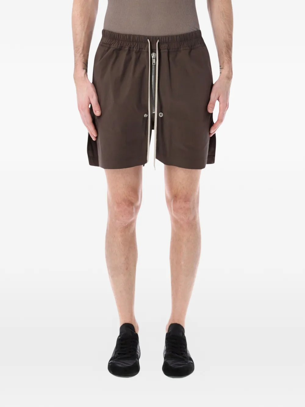Rick Owens Bella drawstring zip shorts - Marrone