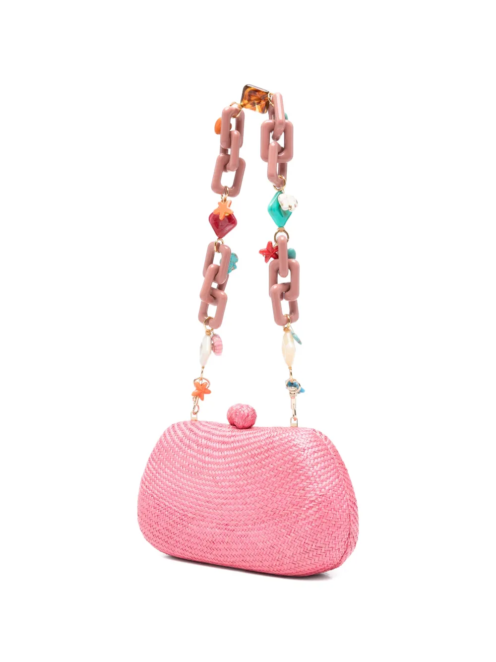  Serpui Heidi Woven Charm-chain Bag - Pink 