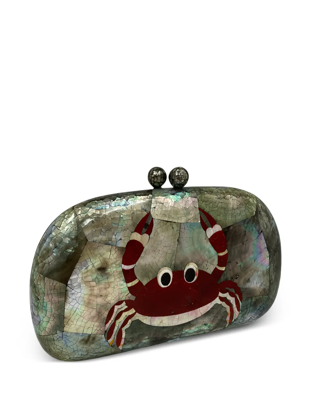 Serpui Greta Crab-detail Clutch Bag - Grey 