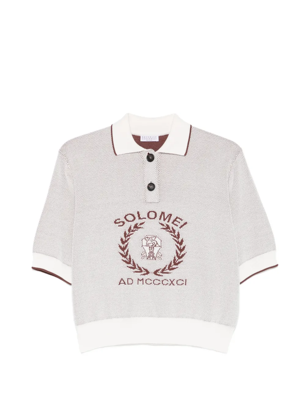 Brunello Cucinelli graphic polo shirt - Toni neutri