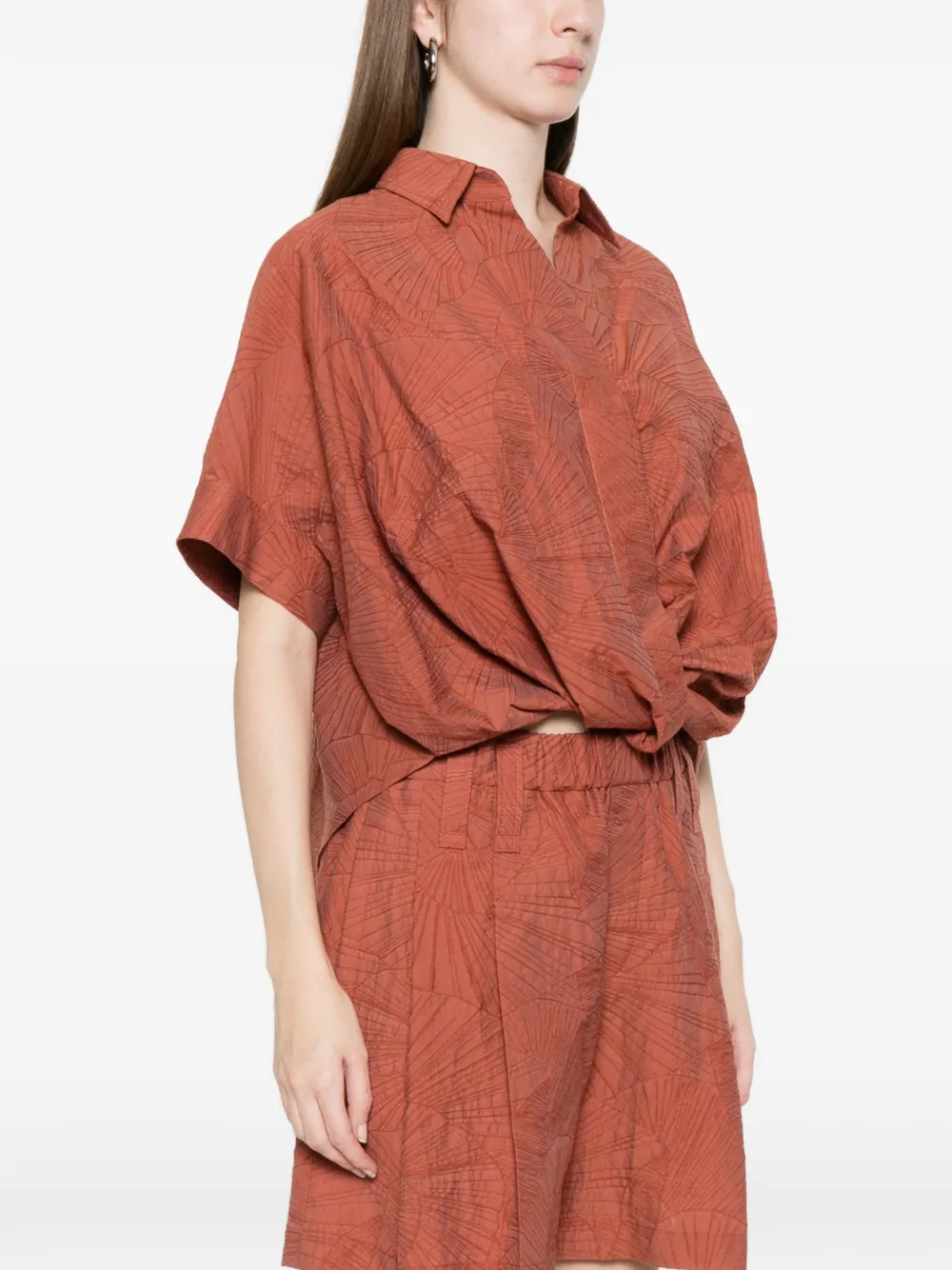  Brunello Cucinelli Pattern Blouse - Orange 