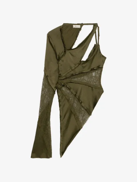 Blumarine lace-trim asymmetric top