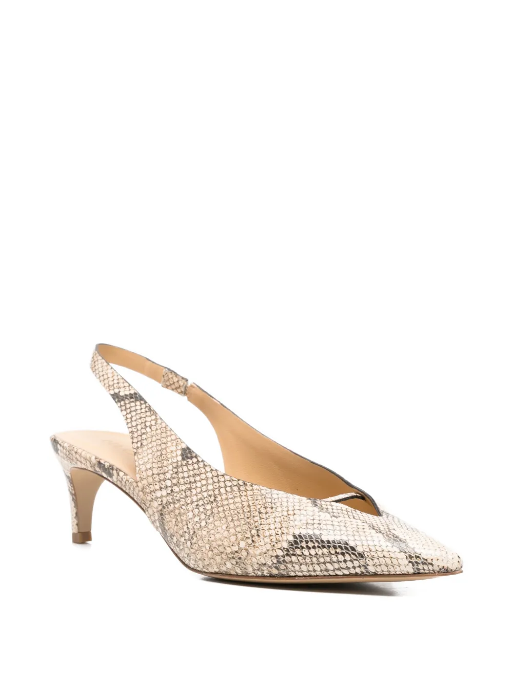 Del Carlo Paris snakeskin-effect pumps Beige