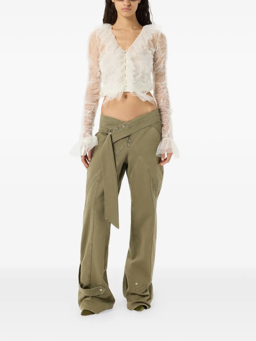 Ruffled Tulle Blouse
