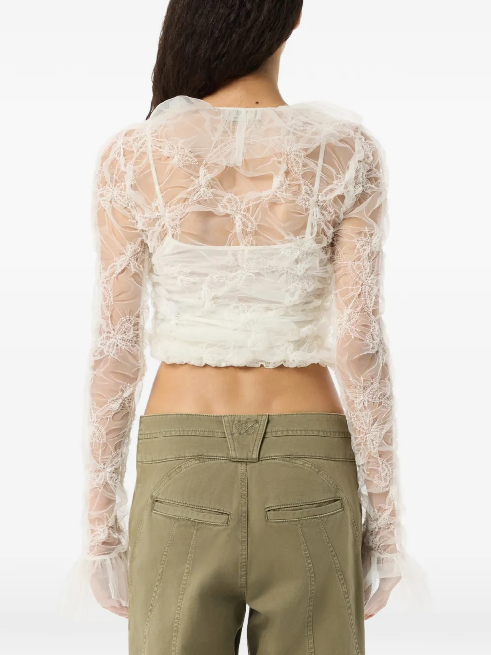 Ruffled Tulle Blouse