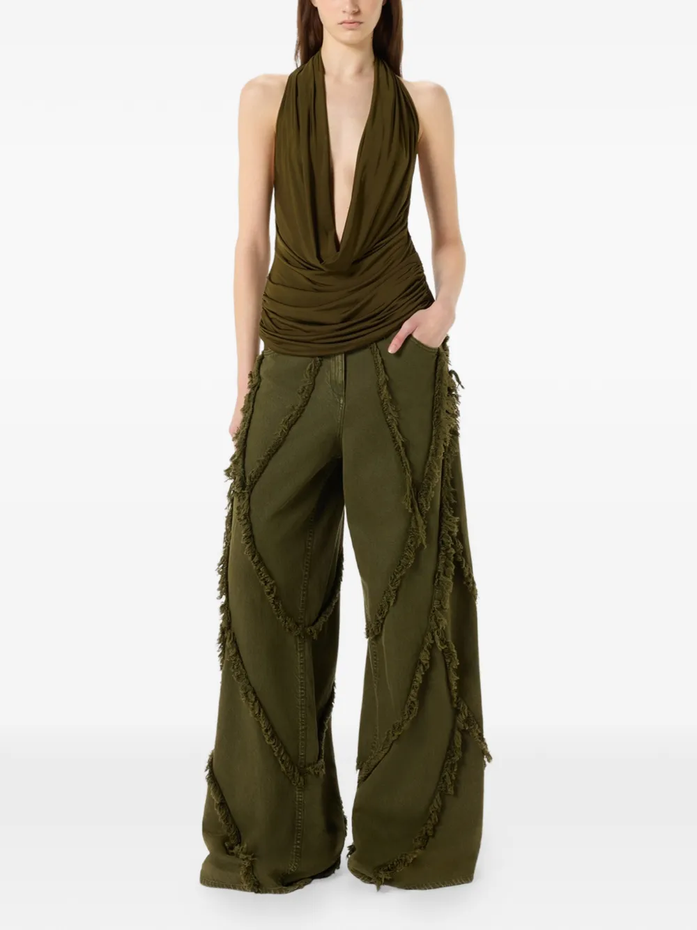  Blumarine Top Drapeado - Verde 