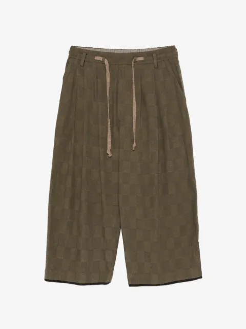 Ziggy Chen checked drawstring-fastening trousers