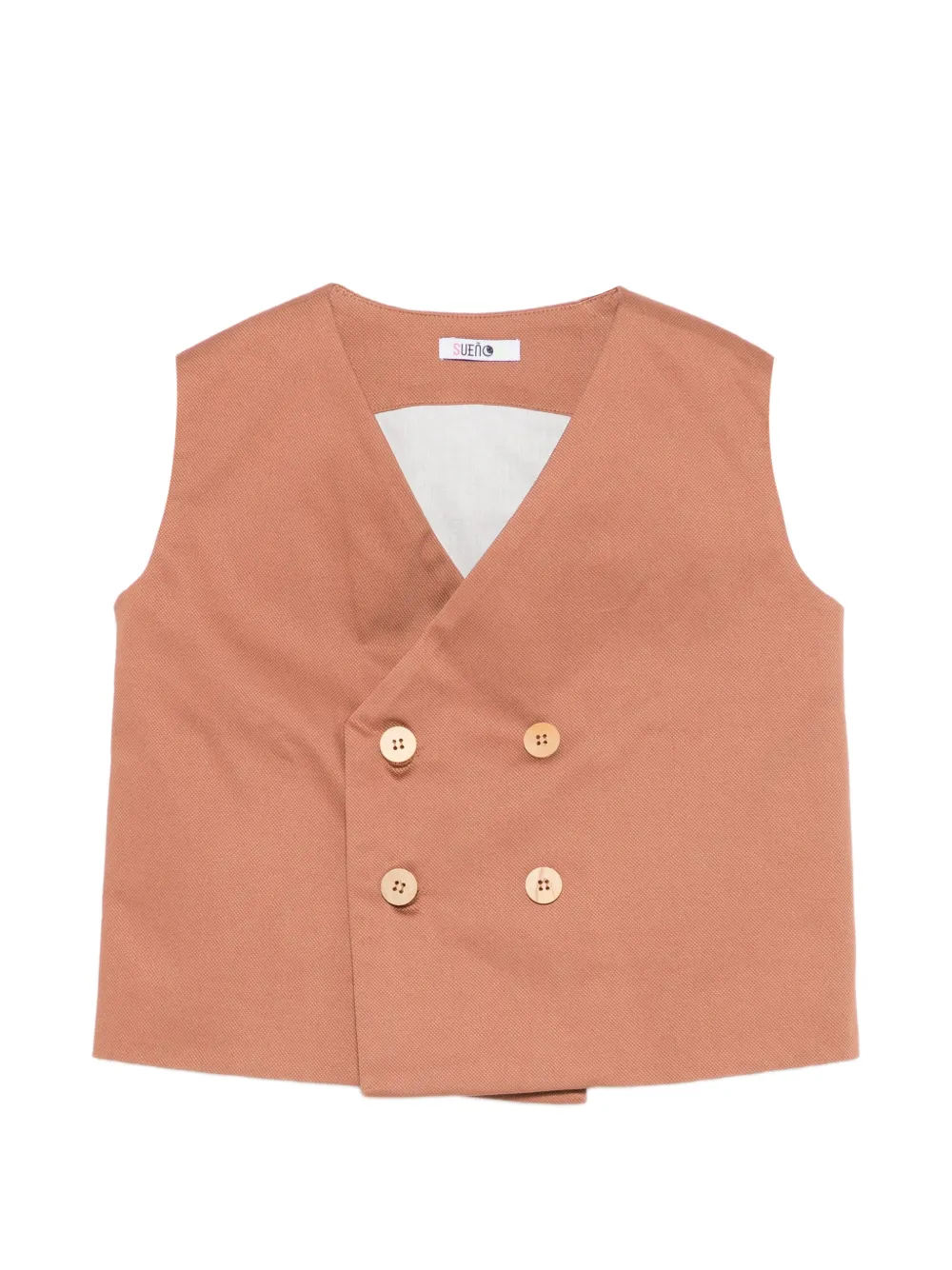 SUENOS Kidswear double-breasted waistcoat - Marrone