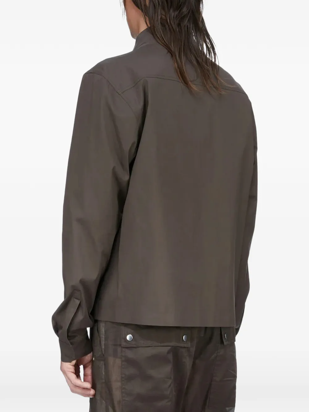 Rick Owens Jack met trechterhals en knopen Bruin