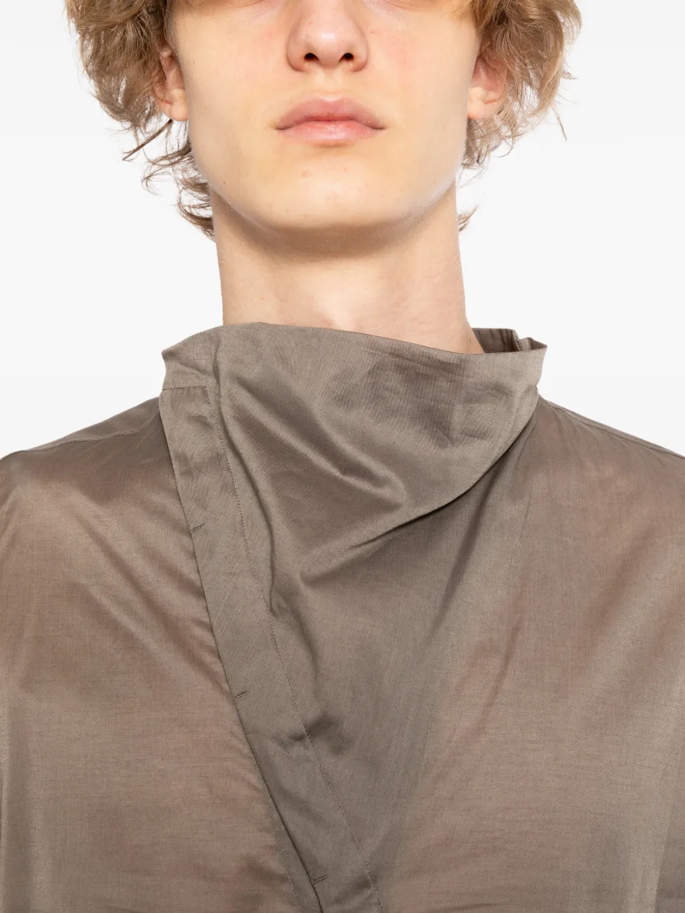 Rick Owens Overhemd met hoge hals Grijs