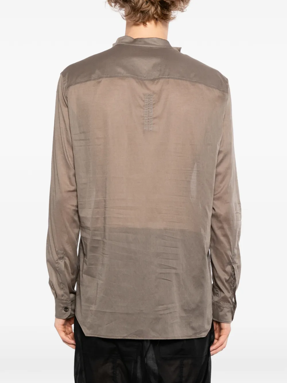 Rick Owens Overhemd met hoge hals Grijs