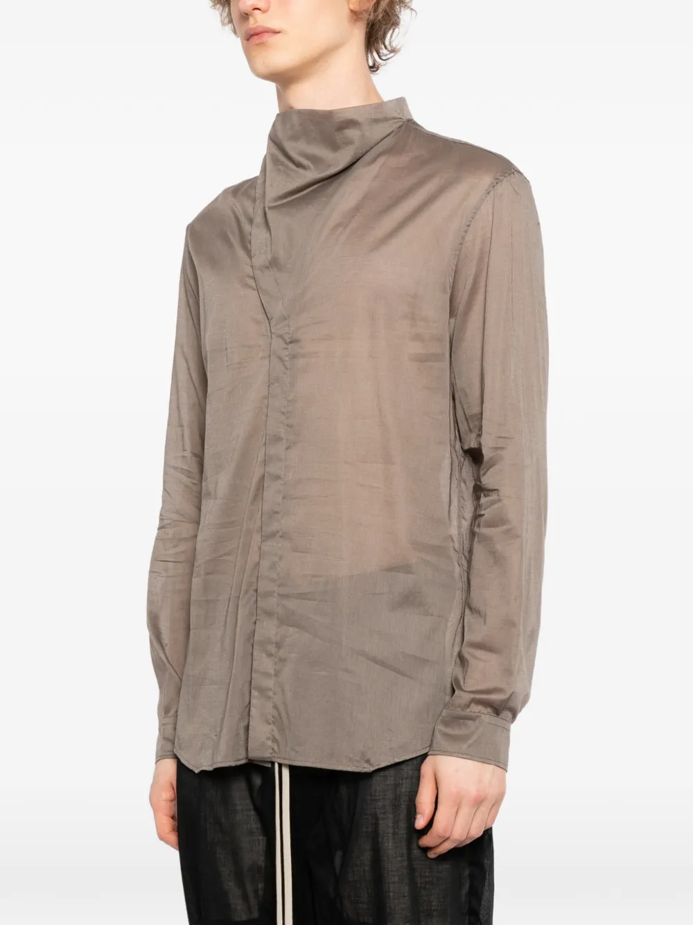 Rick Owens Overhemd met hoge hals Grijs