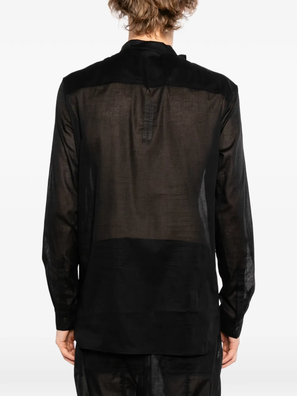 Rick Owens Overhemd met hoge hals Zwart